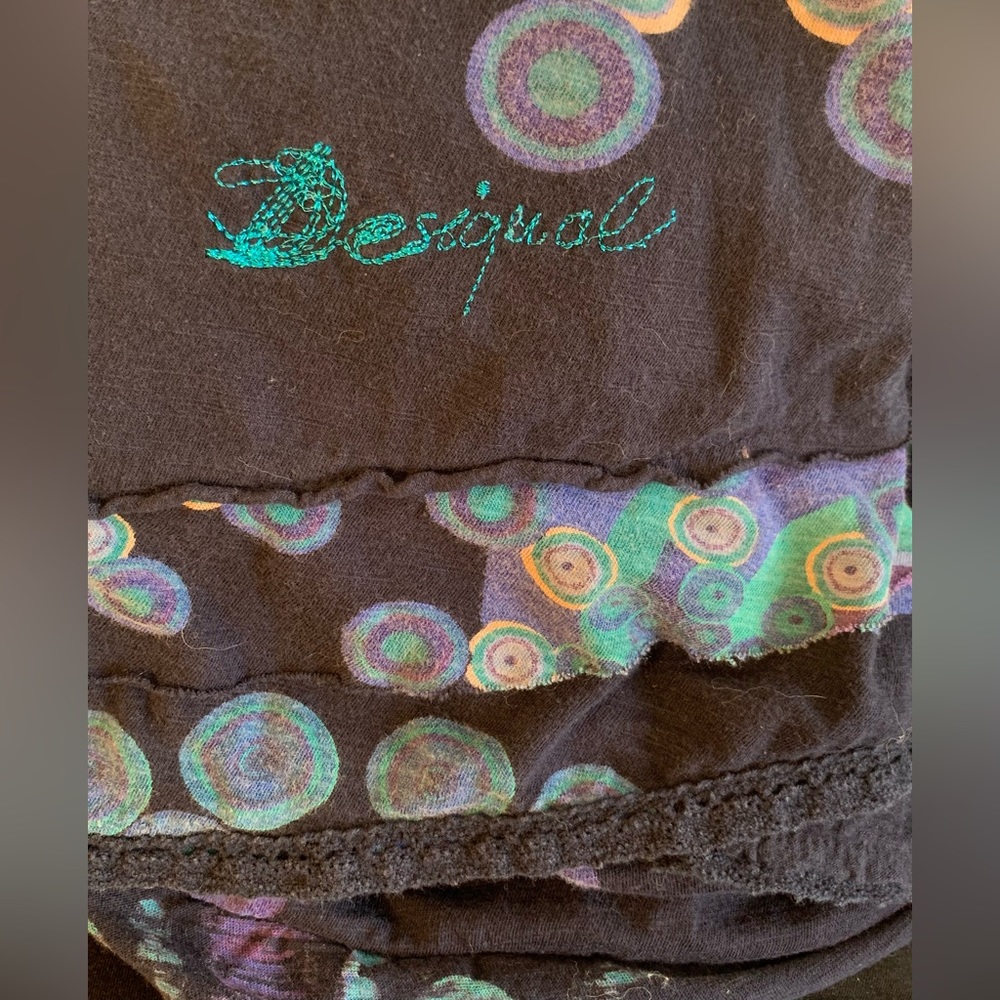 Desigual Long-Sleeve Dress with Beaded Embellishments sz L - Picture 5 of 12